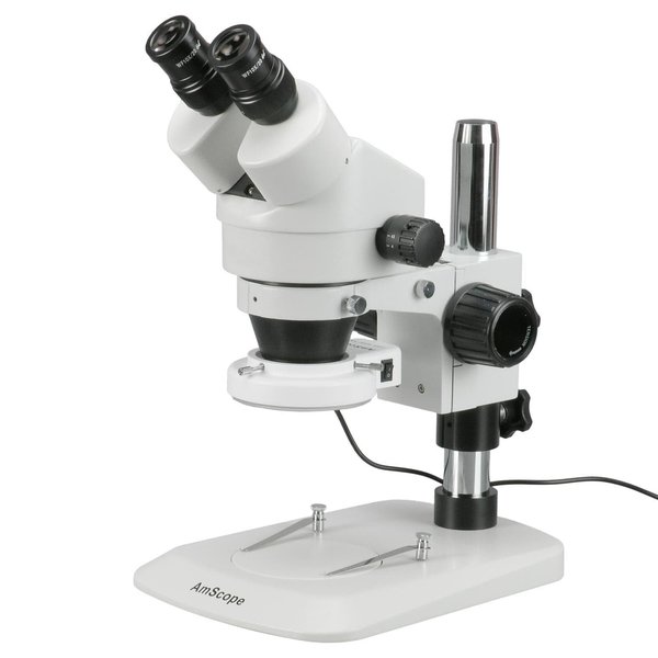 Amscope 7X-45X Inspection Dissecting Pillar Stand Zoom Stereo Microscope, 64-LED Light SM-1BN-64S